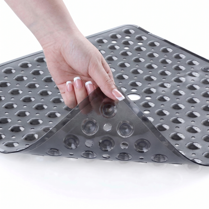 Secure Step Non-Slip Shower Mat with Suction Cups and Drainage Holes