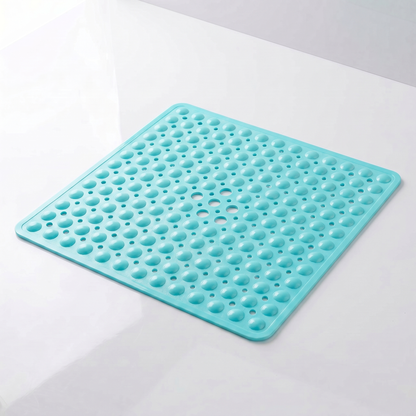 Secure Step Non-Slip Shower Mat with Suction Cups and Drainage Holes