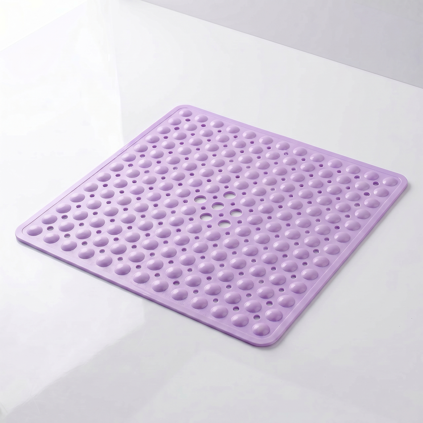 Secure Step Non-Slip Shower Mat with Suction Cups and Drainage Holes