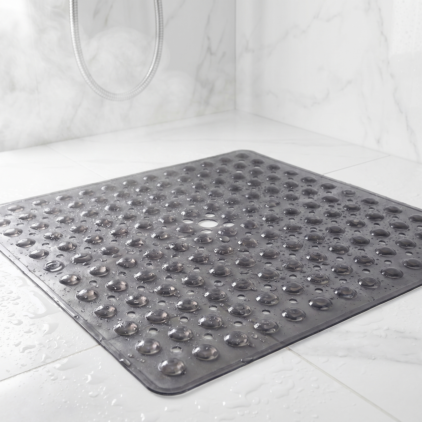 Secure Step Non-Slip Shower Mat with Suction Cups and Drainage Holes