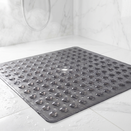Secure Step Non-Slip Shower Mat with Suction Cups and Drainage Holes