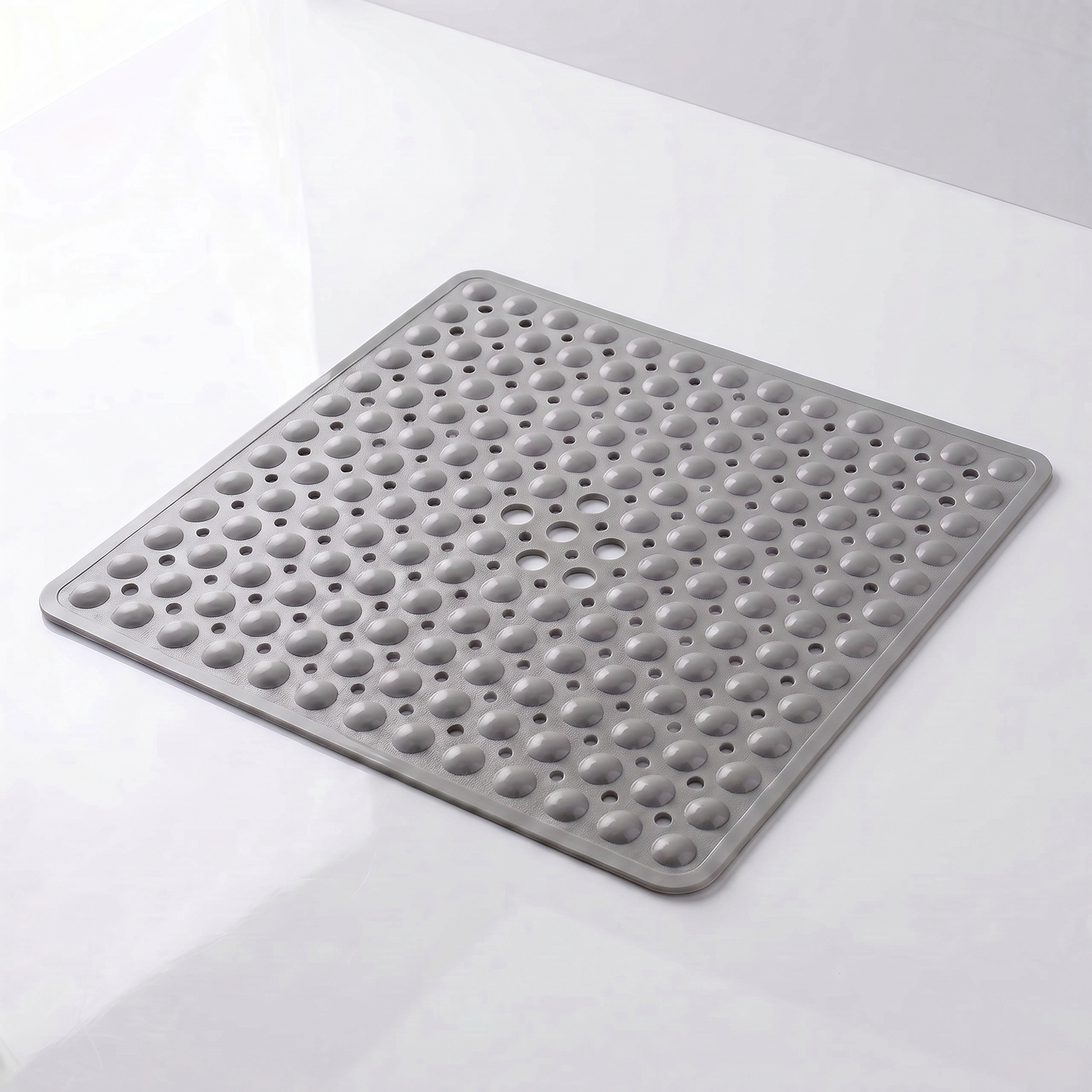 Secure Step Non-Slip Shower Mat with Suction Cups and Drainage Holes