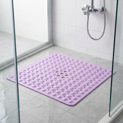Secure Step Non-Slip Shower Mat with Suction Cups and Drainage Holes