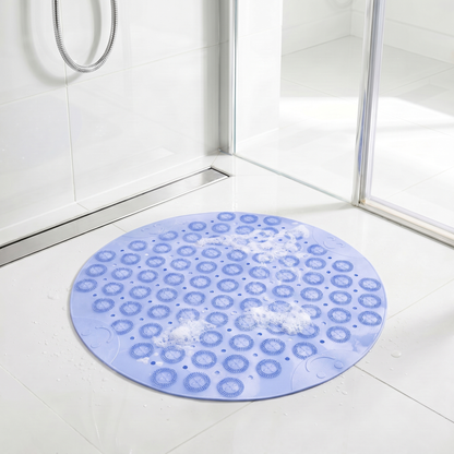 Secure Bath Round Non-Slip Shower Mat with Suction Cups and Massage Dots