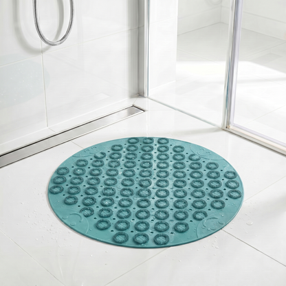 Secure Bath Round Non-Slip Shower Mat with Suction Cups and Massage Dots