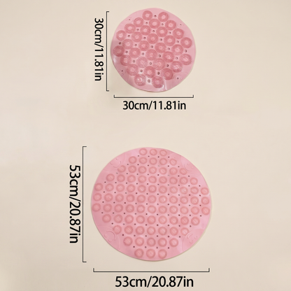 Secure Bath Round Non-Slip Shower Mat with Suction Cups and Massage Dots