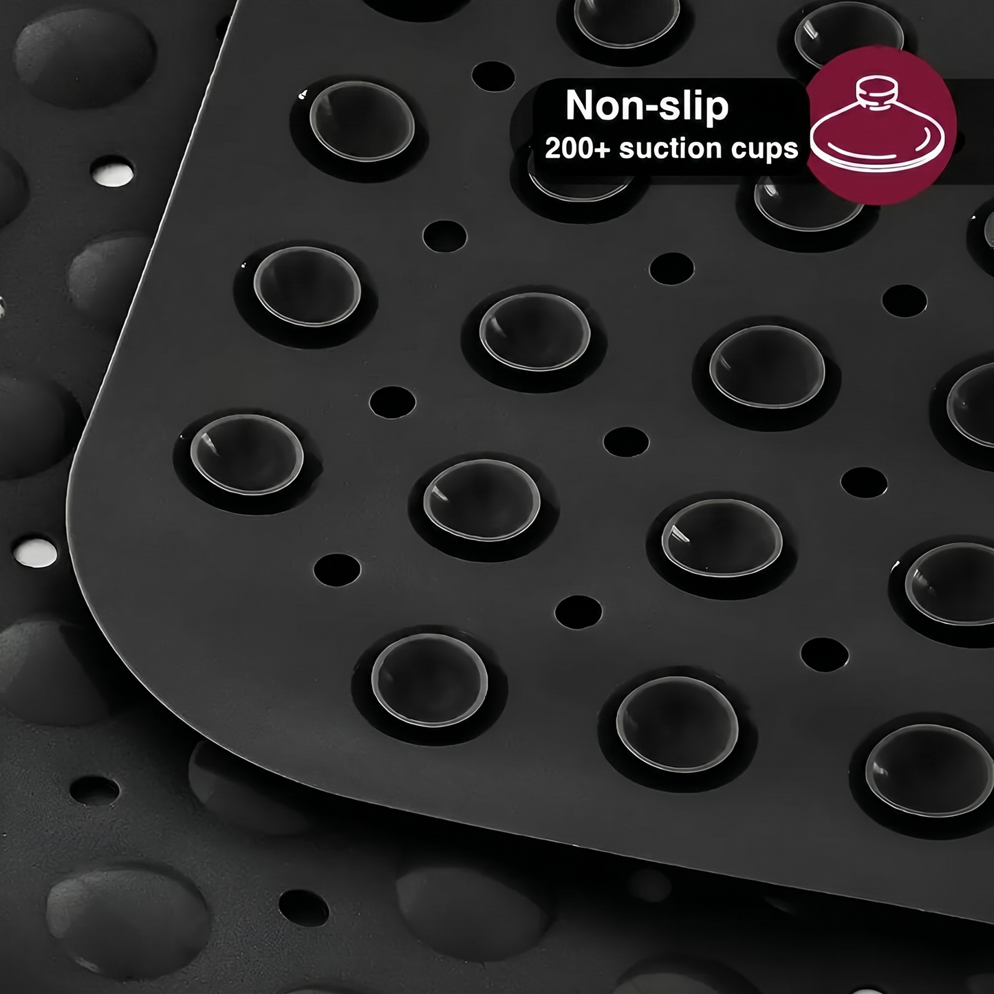 SafeGrip Non-Slip Shower Mat with Built-In Foot Scrubber