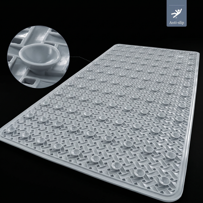 GripMaster Long Non-Slip Bathtub Mat with Suction Cup Base