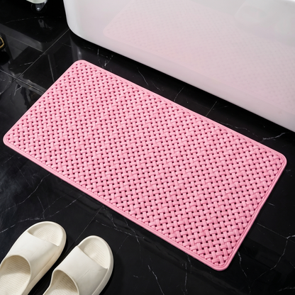 GripMaster Long Non-Slip Bathtub Mat with Suction Cup Base