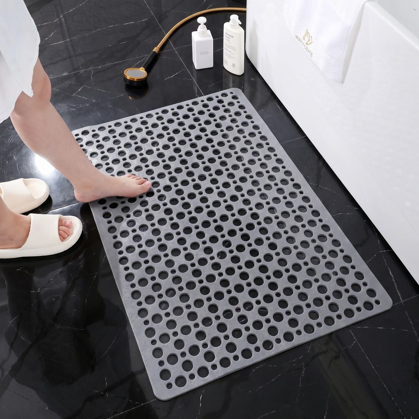 Secure Shower Mat | Non-Slip Bath Mat with Antibacterial Protection