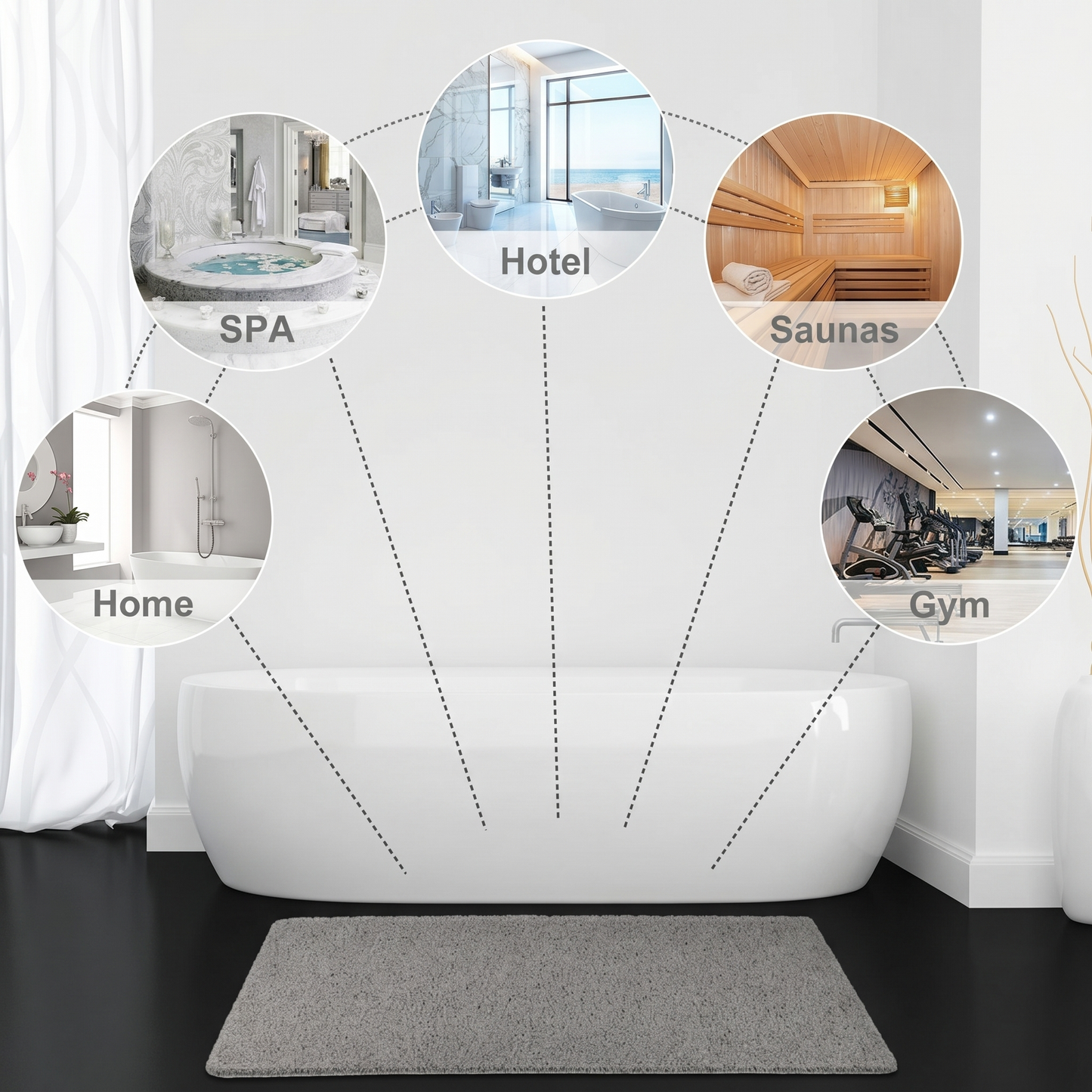 Soft Non-Slip Shower Mat with Microban Technology